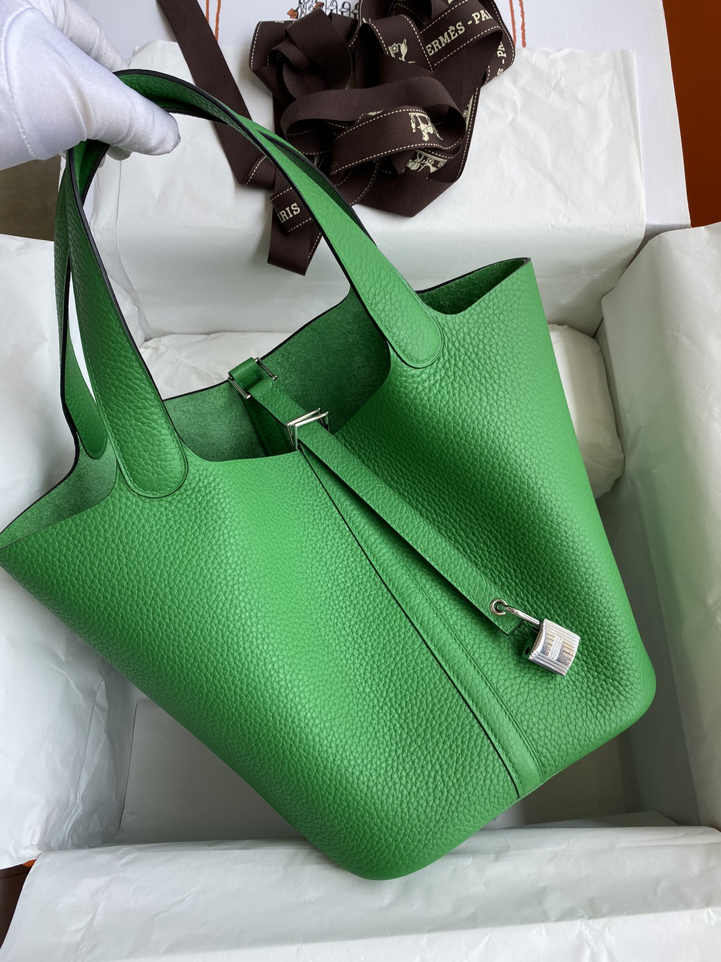 Hermes Picotin Lock 22 Bag In Bombou Clemence Leather